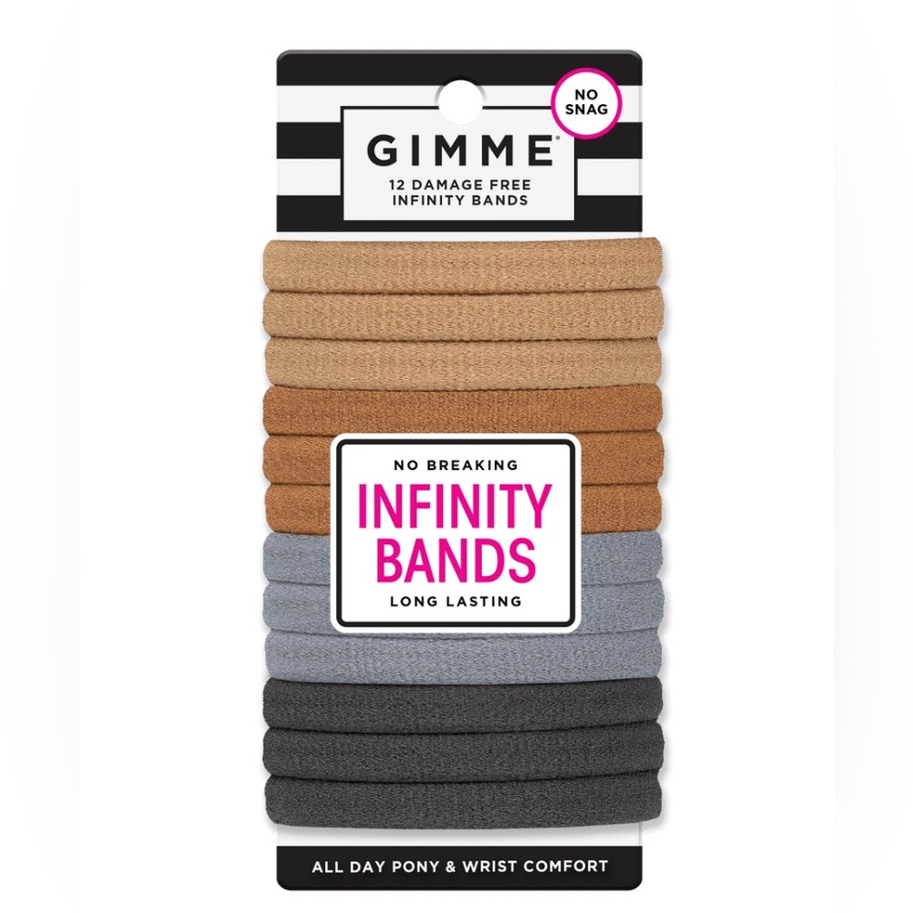 4/$20 Gimme Medium Fit Ponytail Holder Hair Tie, Neutral Colors, 12 Ct